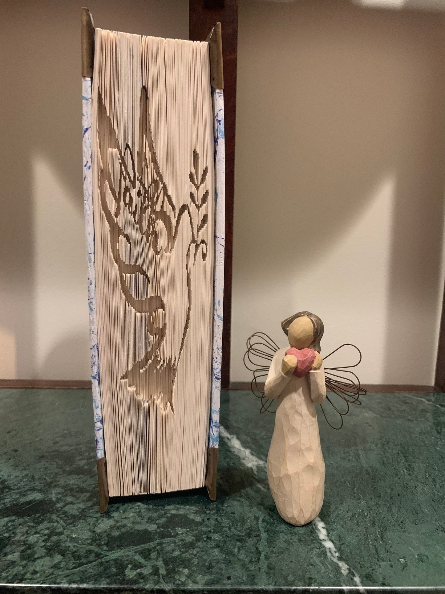 Dove of Peace Book Fold Art: Religious Home Decor