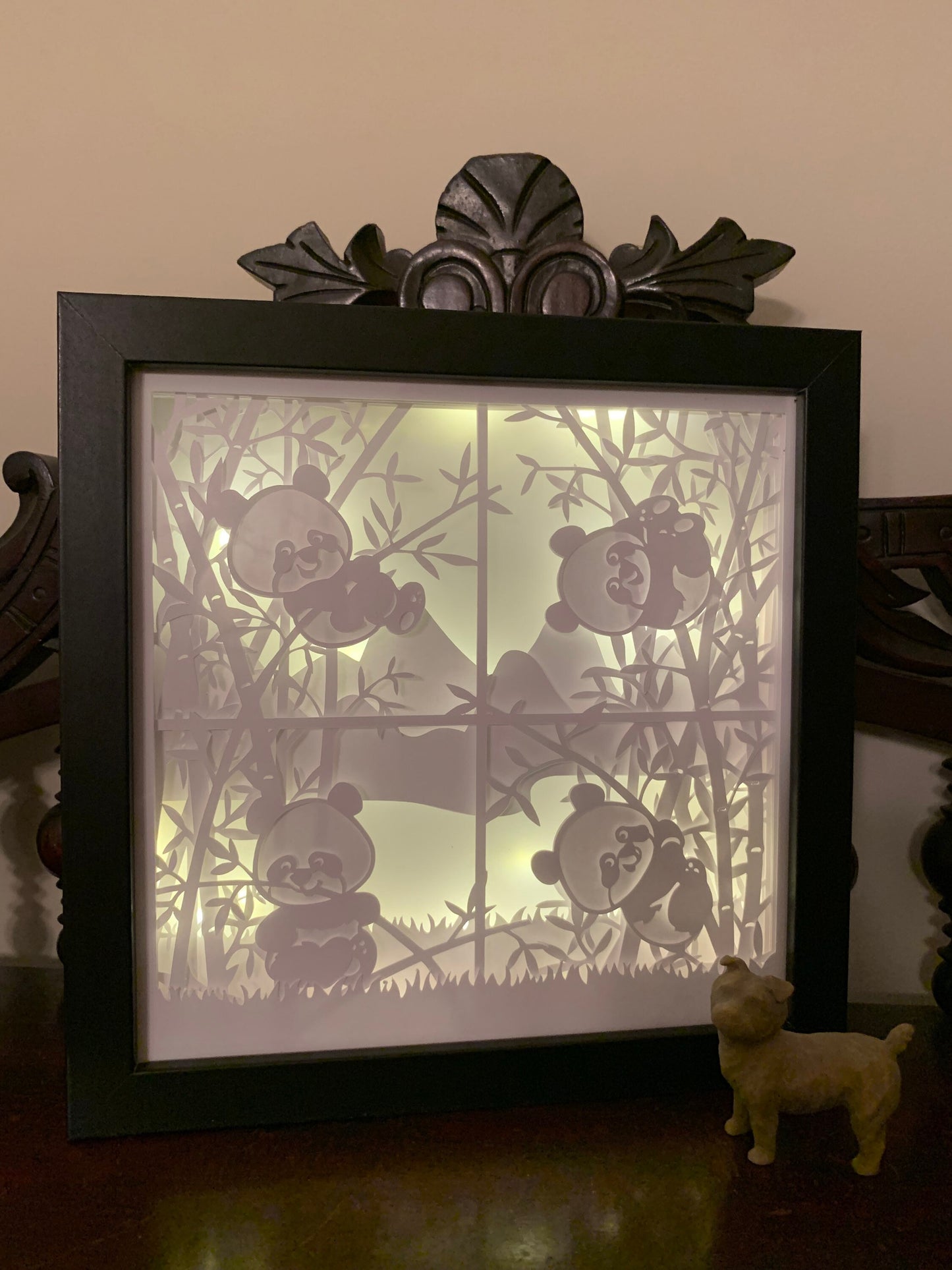 Panda Shadow Box: Chinese Panda Decor, Kids Night Light