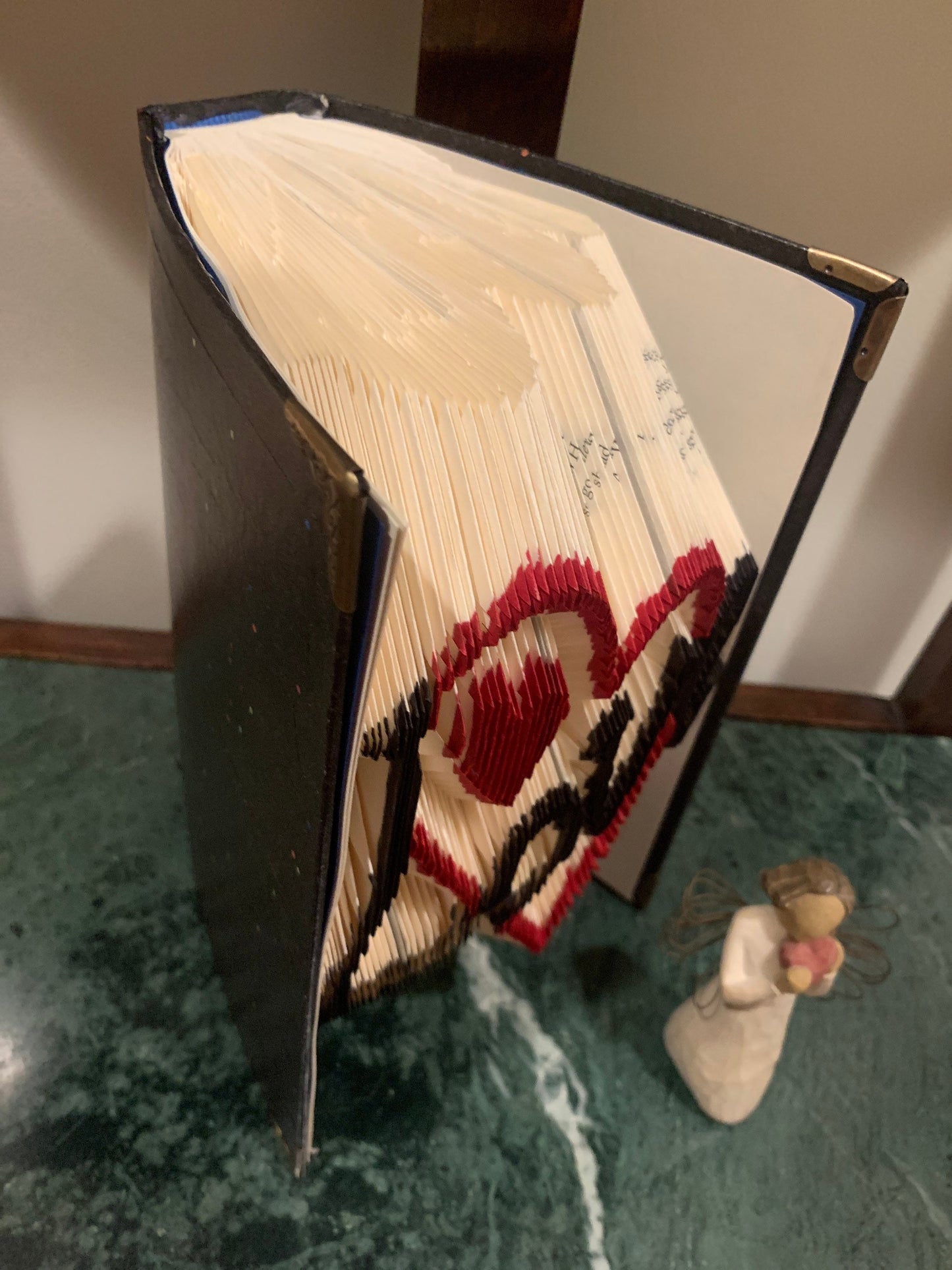 LOVE heart book, Decorative Book Fold, folded book, Home decor, Room decor, Great anniversary gift, gift for wife or family