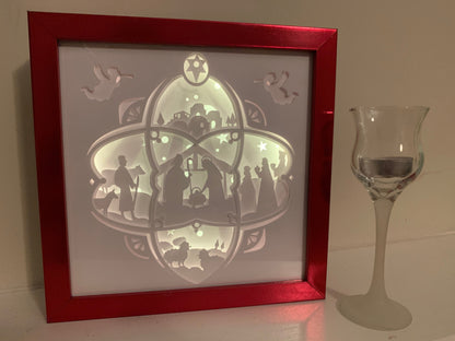 Nativity Scene Shadow Box: Christmas LED Lamp Decor