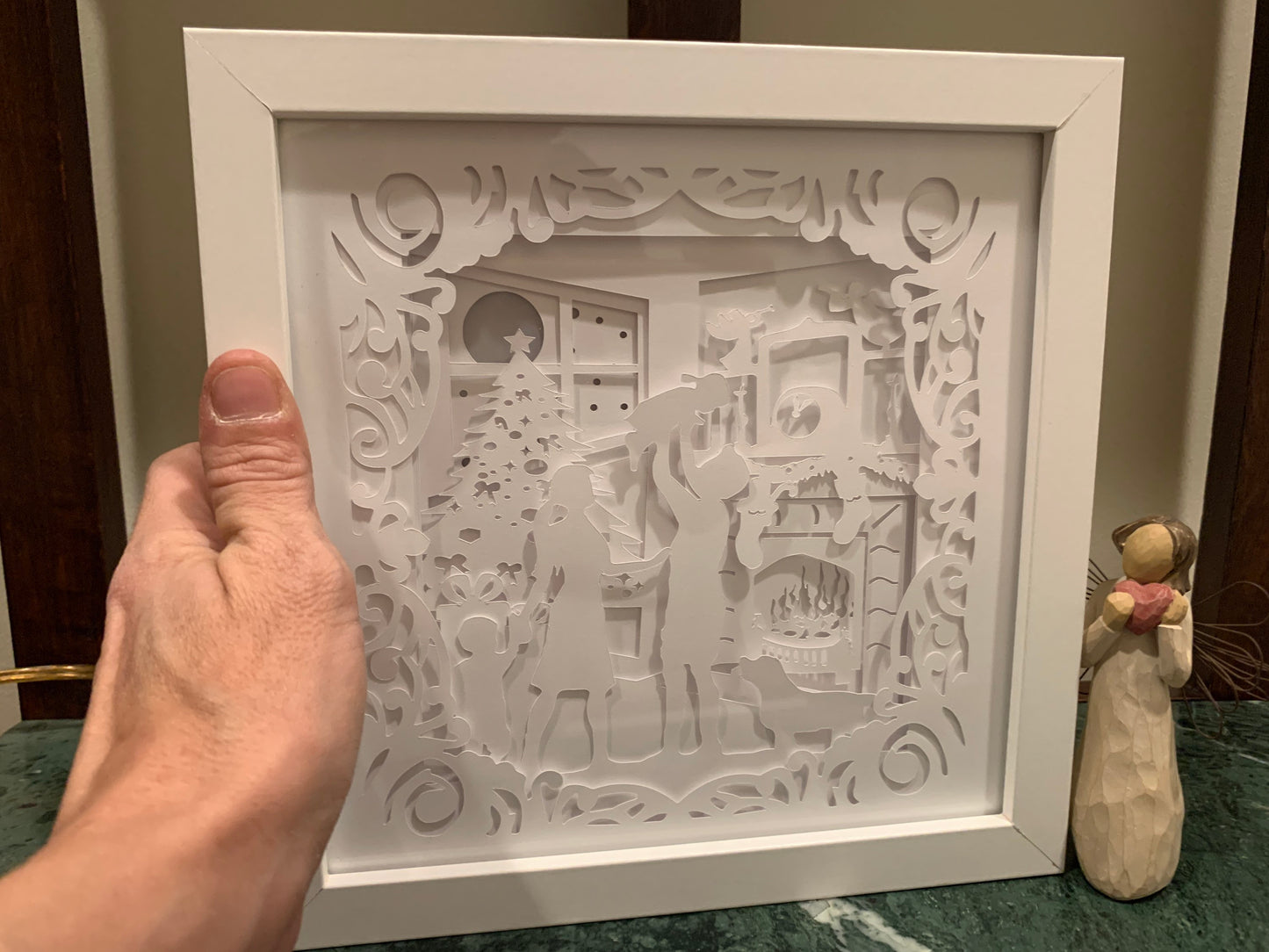 Christmas Family Shadow Box: Handmade LED Holiday Decor