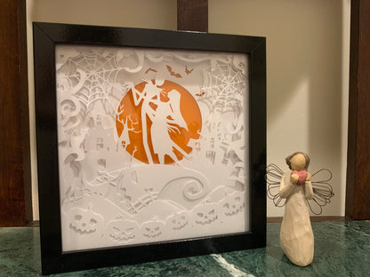 Nightmare Before Christmas Lightbox: Jack Skellington Shadow Box Decor