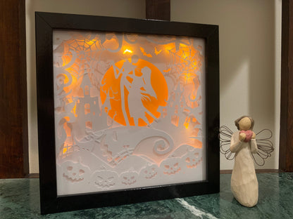 Nightmare Before Christmas Lightbox: Jack Skellington Shadow Box Decor