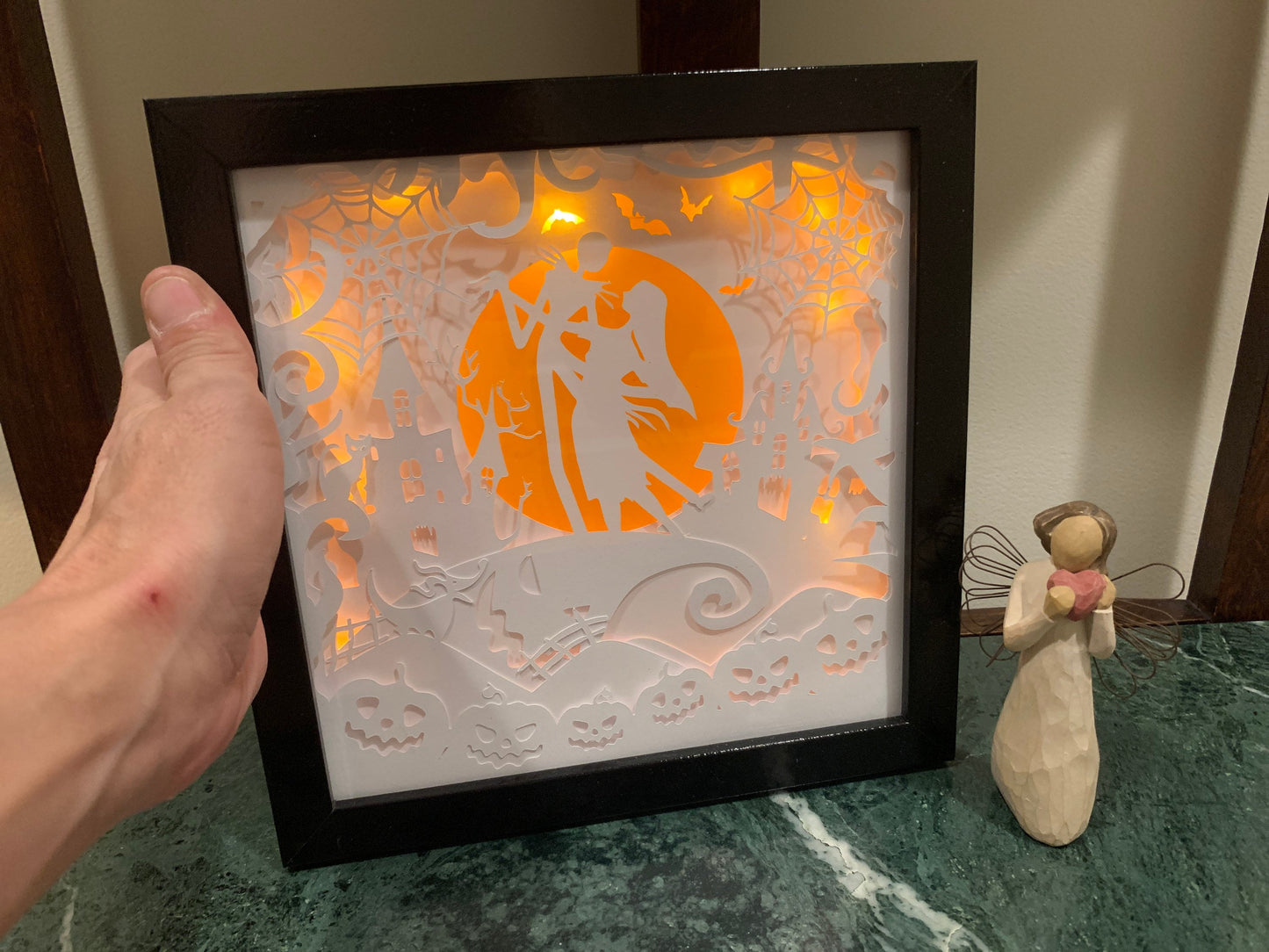 Nightmare Before Christmas Lightbox: Jack Skellington Shadow Box Decor