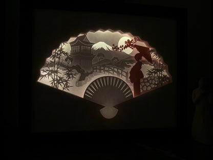Japanese Geisha Lighted Shadow Box: LED Wall Decor Sign
