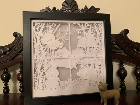 Panda Shadow Box: Chinese Panda Decor, Kids Night Light