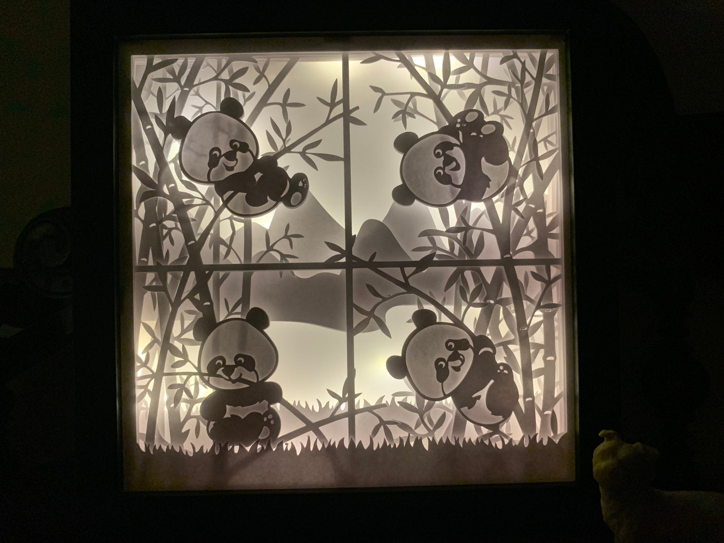 Panda Shadow Box: Chinese Panda Decor, Kids Night Light