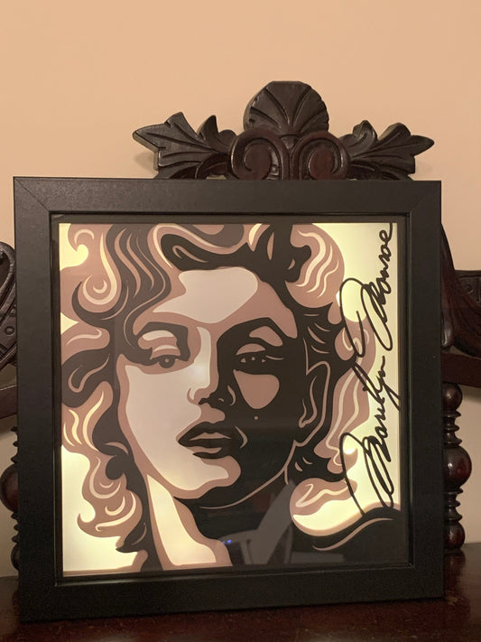 Marilyn Monroe Shadowbox: LED Light, Home Decor