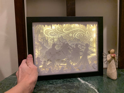 Frozen Shadow Box: Elsa, Anna, Olaf, LED Night Light