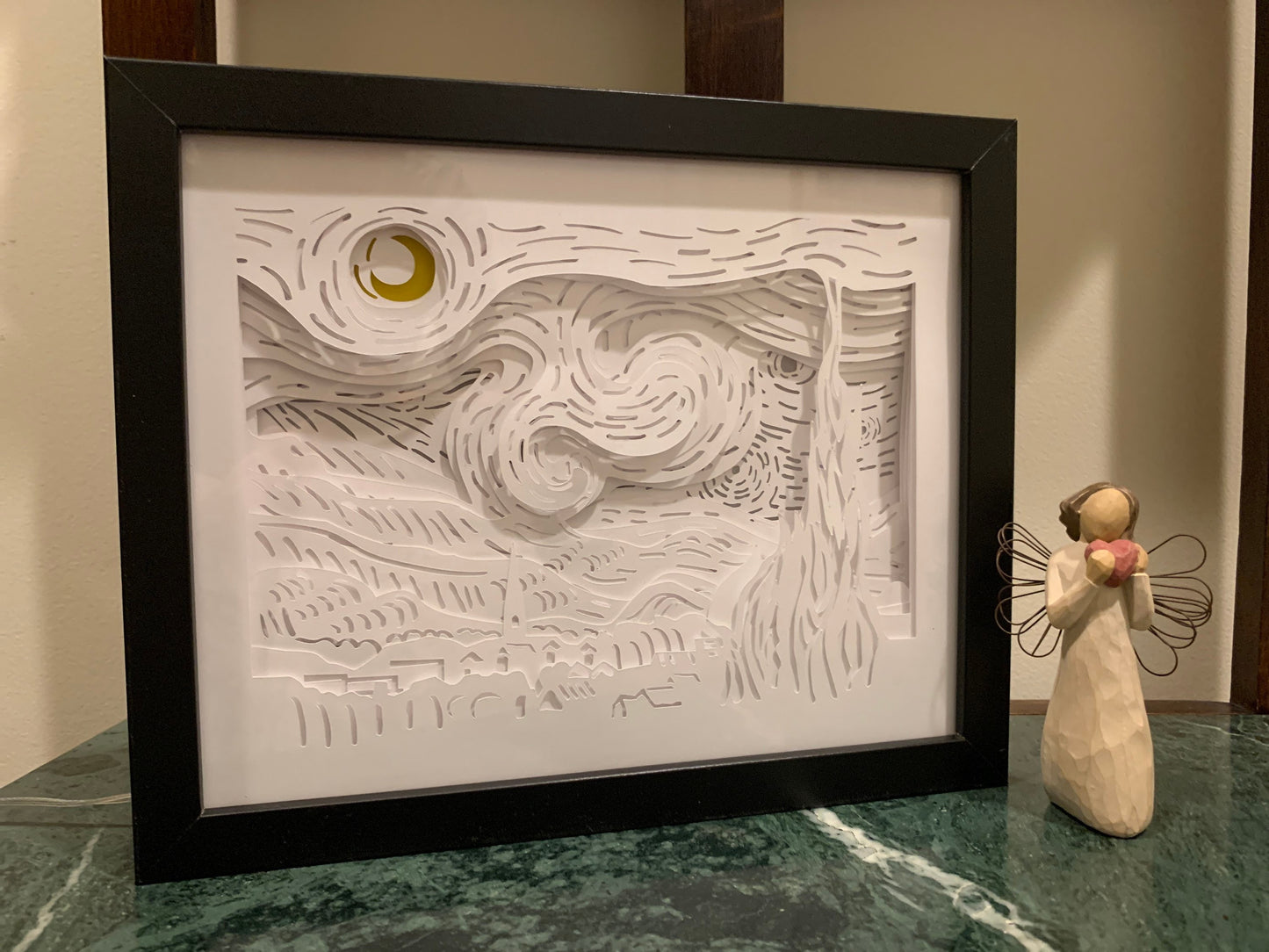 Van Gogh Starry Night Light Box: Handmade LED Wall Art