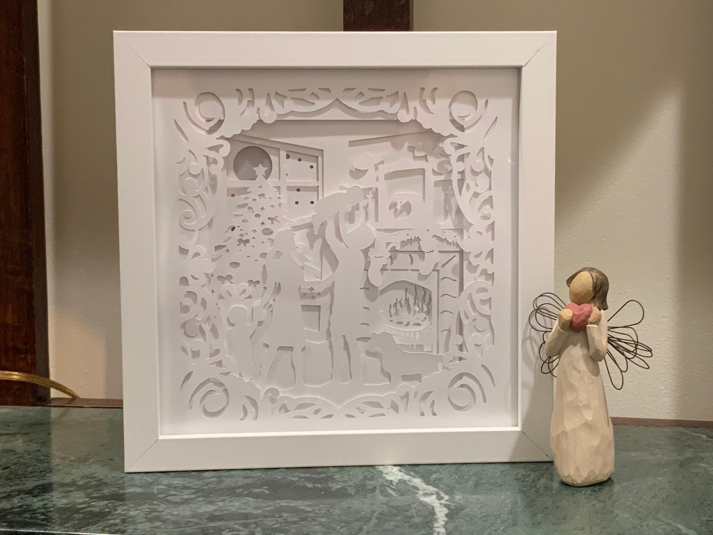 Christmas Family Shadow Box: Handmade LED Holiday Decor