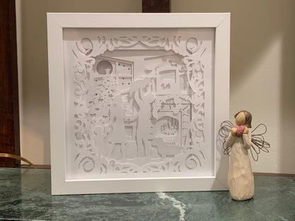 Christmas Family Shadow Box: Handmade LED Holiday Decor
