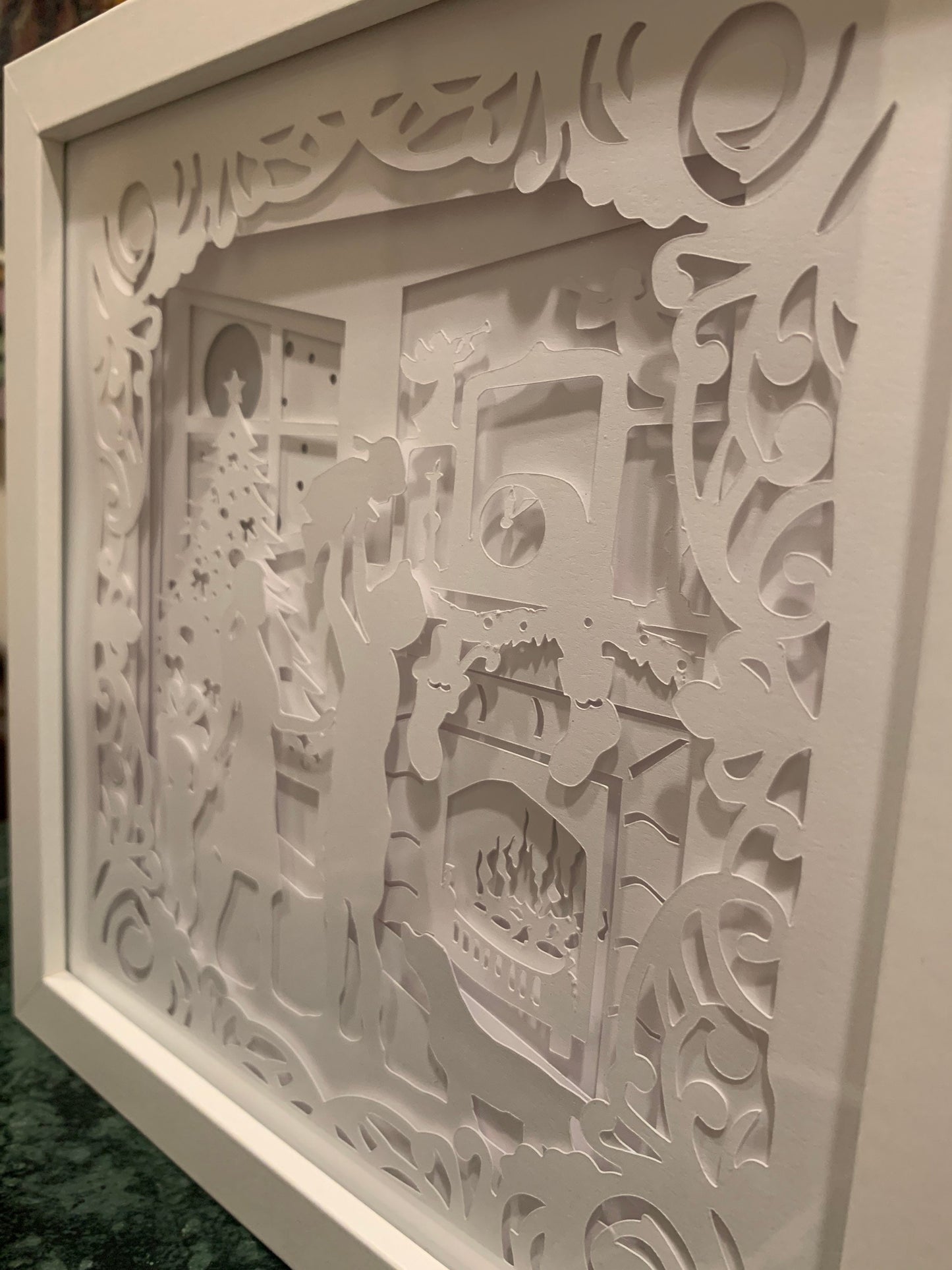 Christmas Family Shadow Box: LED Lit Holiday Decor