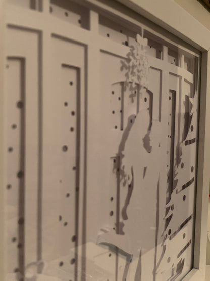 Kissing Couple Christmas Shadow Box: First Christmas LED Decor