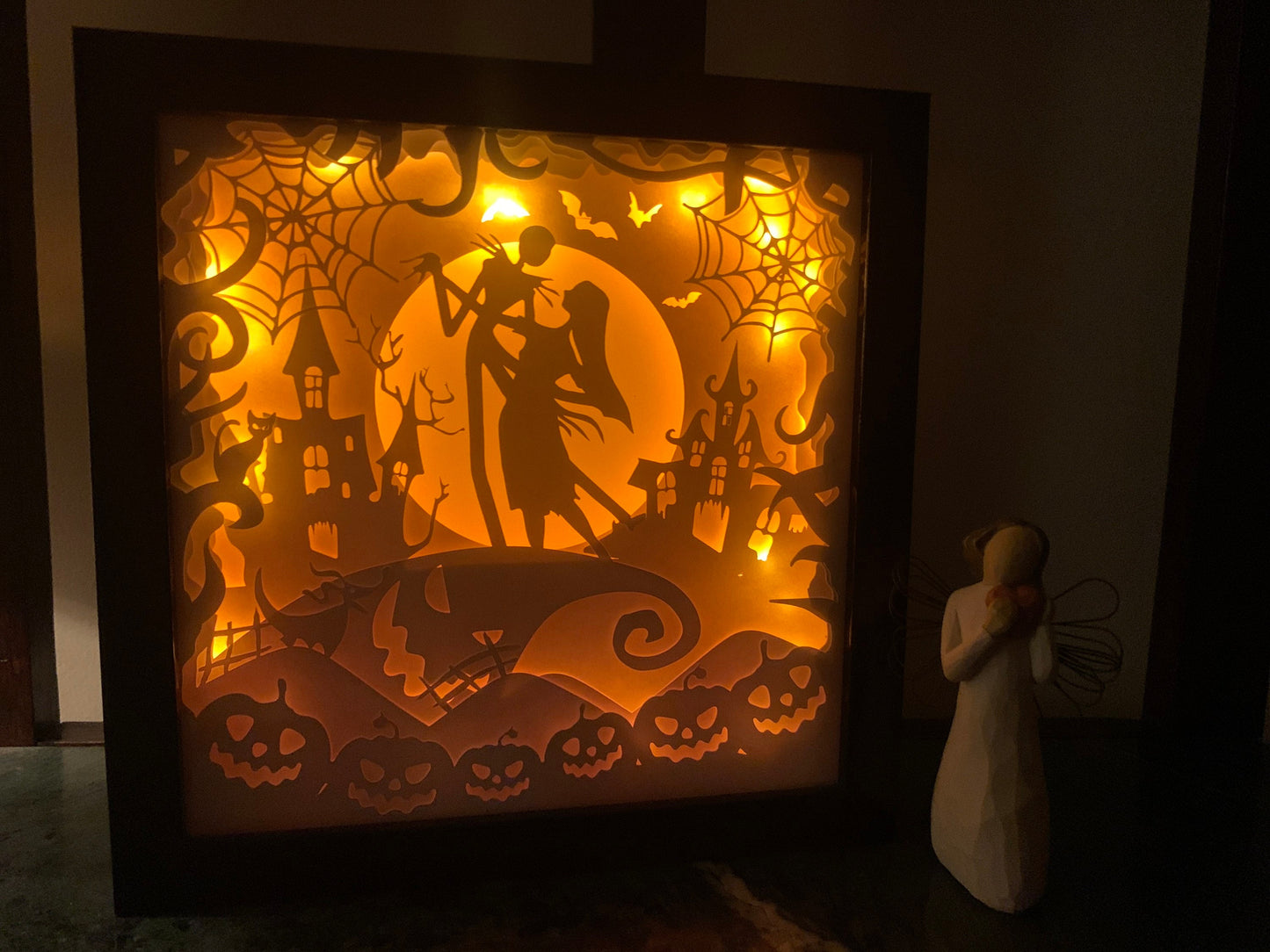 Nightmare Before Christmas Lightbox: Jack Skellington Shadow Box Decor