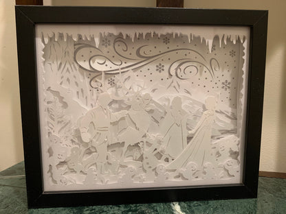 Frozen Shadow Box: Elsa, Anna, Olaf, LED Night Light