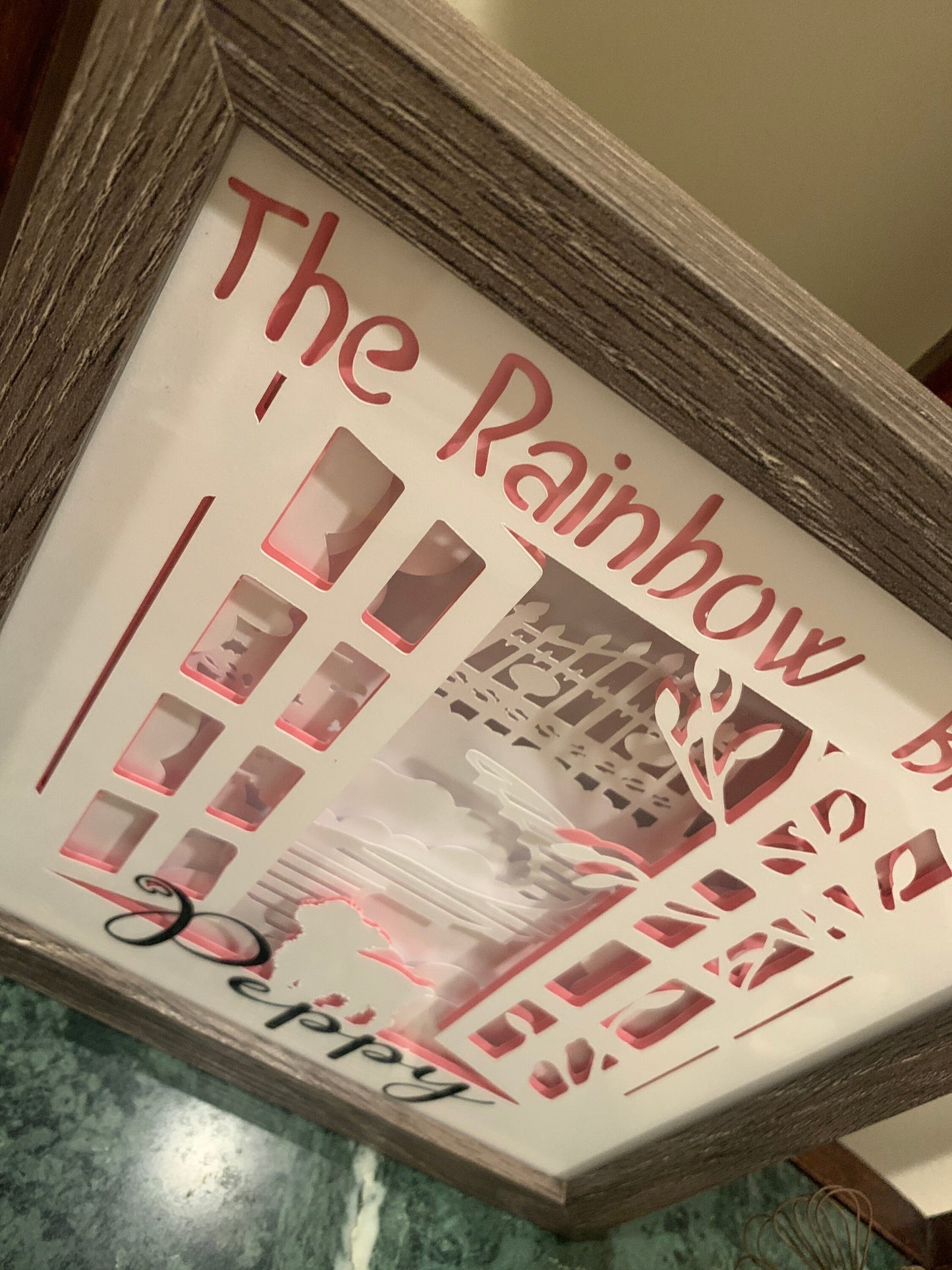 PERSONALIZED Rainbow Bridge, , Dog frame, Lightbox shadow box, LED table light lamp, wall decor, great for a dog lover or pawparent