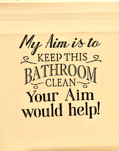 Bathroom Wall Vinyl Sticker, Sayings Quote Quotation, Wall art