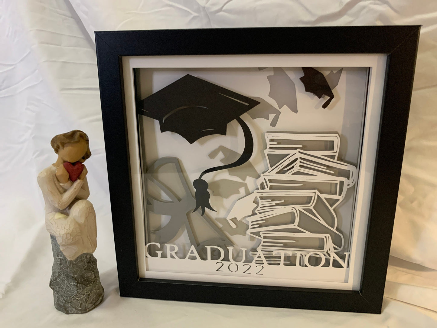 Graduation Shadow Box Frame: 2022 Graduation Cap Gift with LED