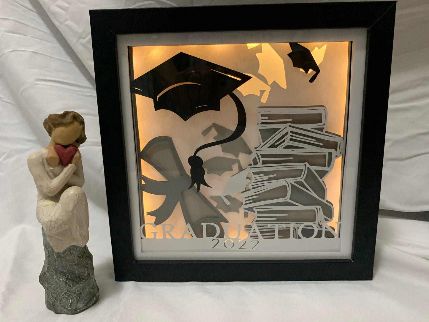 Graduation Shadow Box Frame: 2022 Graduation Cap Gift with LED