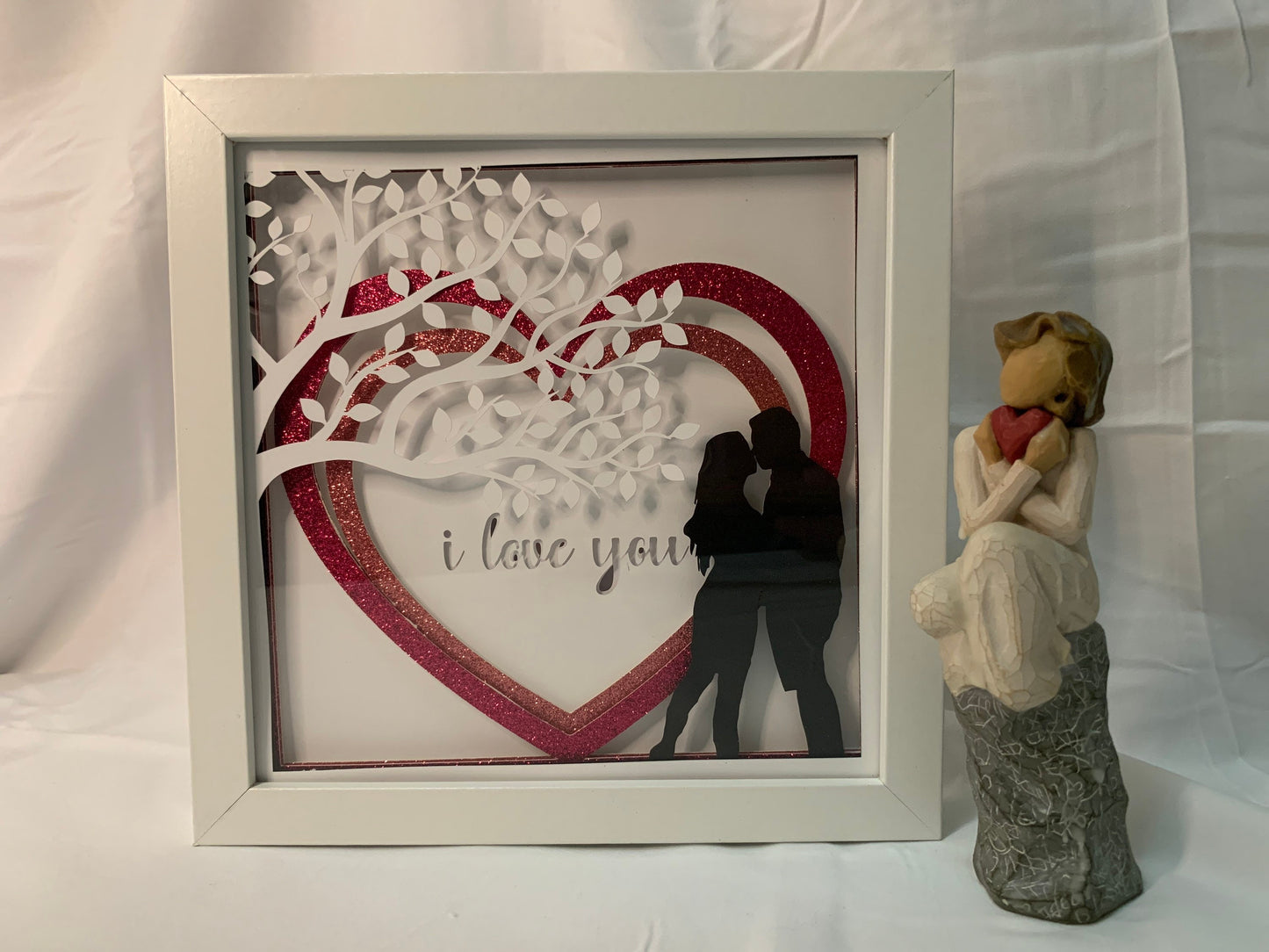 Couple in Love, Valentine’s Day, Decorative Shadow Box, Shadowbox Frame, Unique Valentine gift!!!