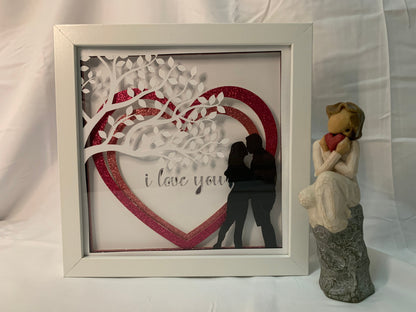 Couple in Love, Valentine’s Day, Decorative Shadow Box, Shadowbox Frame, Unique Valentine gift!!!