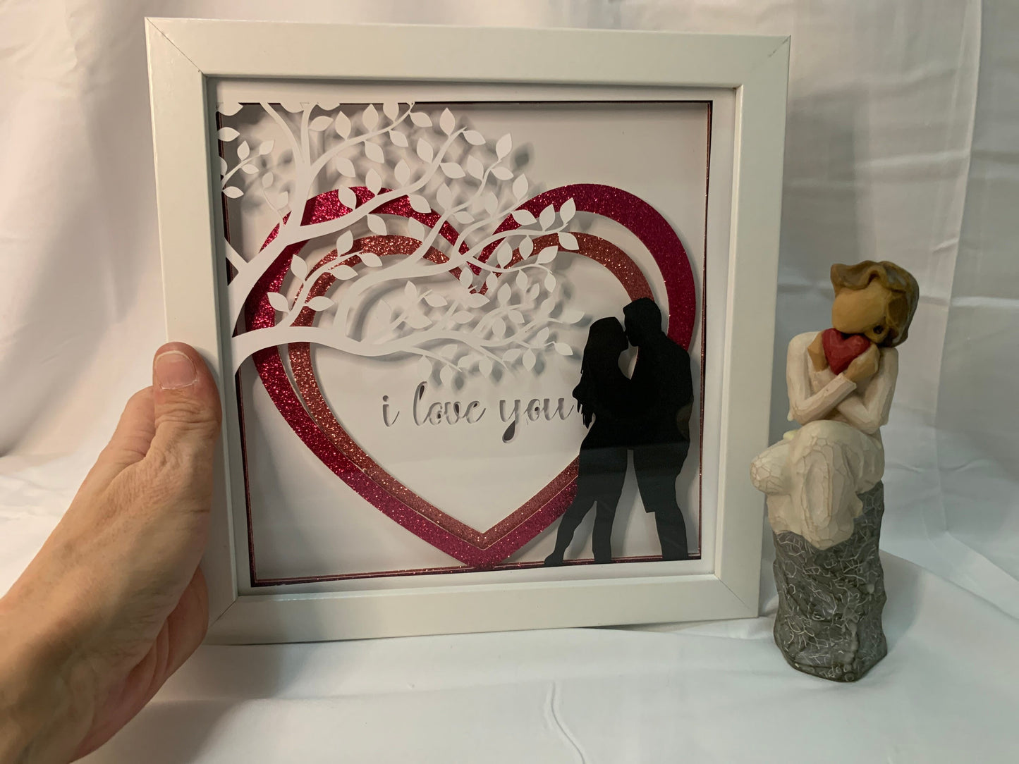 Couple in Love, Valentine’s Day, Decorative Shadow Box, Shadowbox Frame, Unique Valentine gift!!!