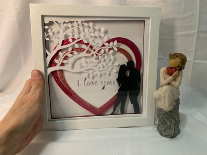 Couple in Love, Valentine’s Day, Decorative Shadow Box, Shadowbox Frame, Unique Valentine gift!!!