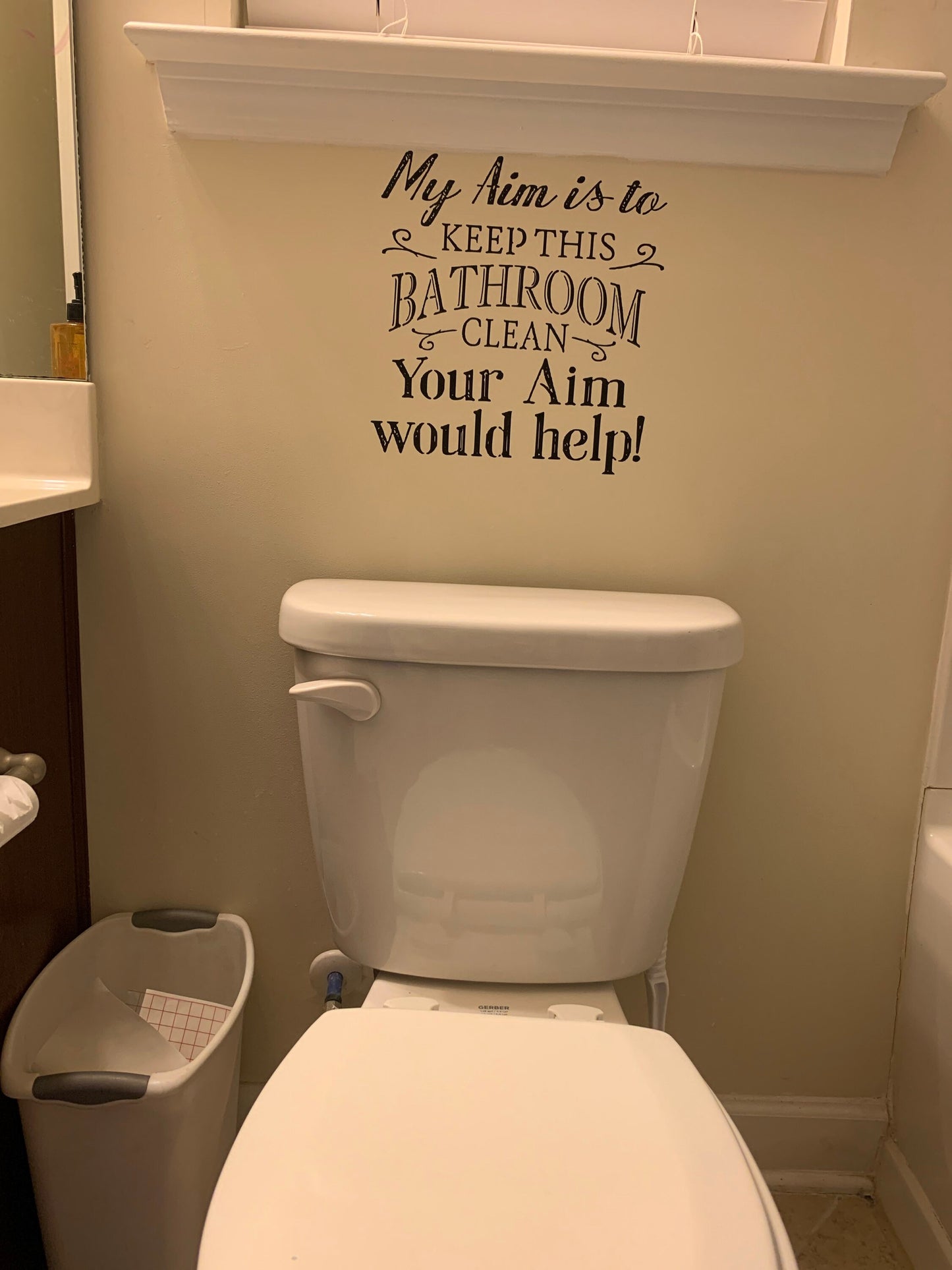 Bathroom Wall Vinyl Sticker, Sayings Quote Quotation, Wall art