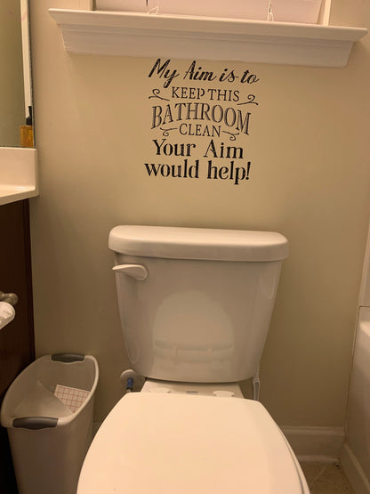 Bathroom Wall Vinyl Sticker, Sayings Quote Quotation, Wall art