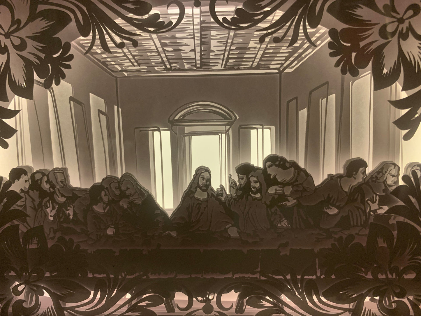 The Last Supper Light Box: Leonardo Da Vinci LED Lamp (8x10)