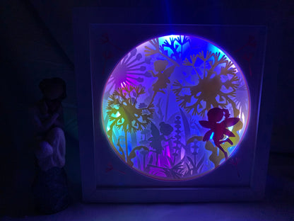 Dandelion Fairy Lightbox: Colorful LED Shadow Box
