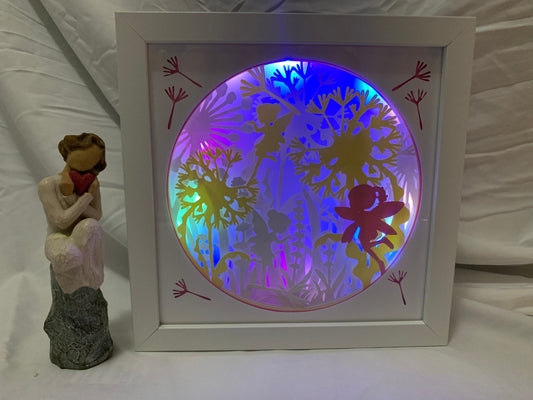 Dandelion Fairy Lightbox: Colorful LED Shadow Box
