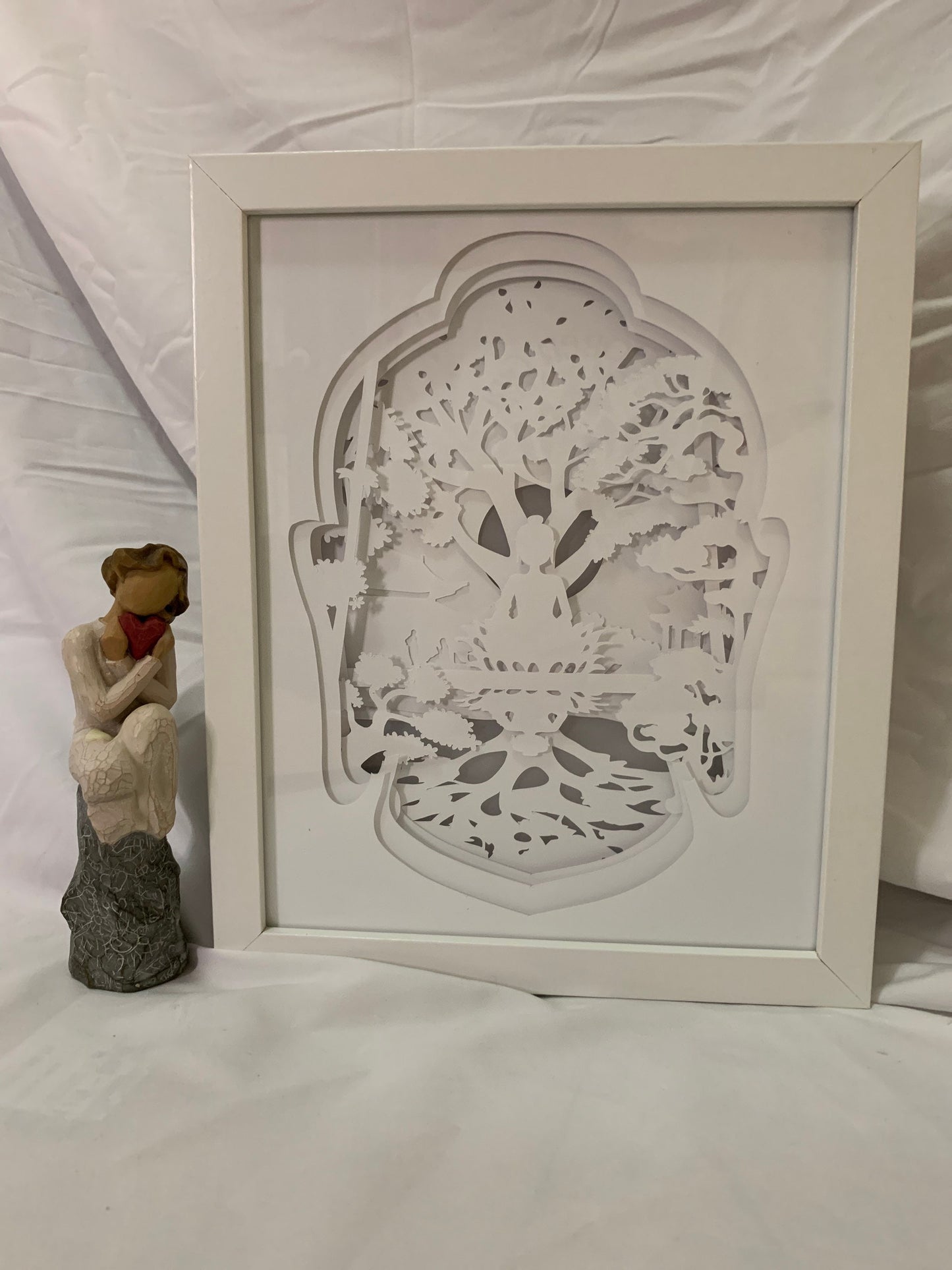 Buddha Lighted Shadow Box: Handmade LED Wall Art