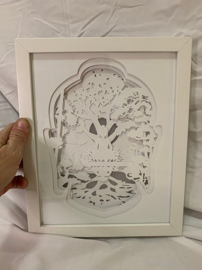 Buddha Lighted Shadow Box: Handmade LED Wall Art