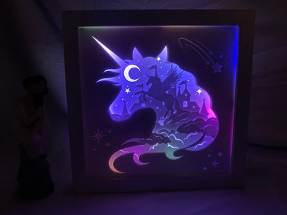 Unicorn Shadowbox Night Light: Mystical Nursery Decor