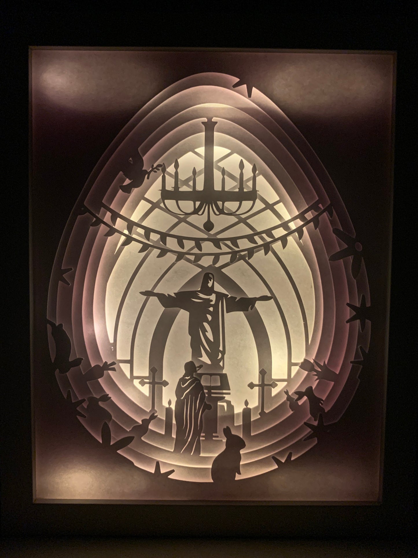 Crucifixion Light Box: Religious Easter Decor (8” X 10”)