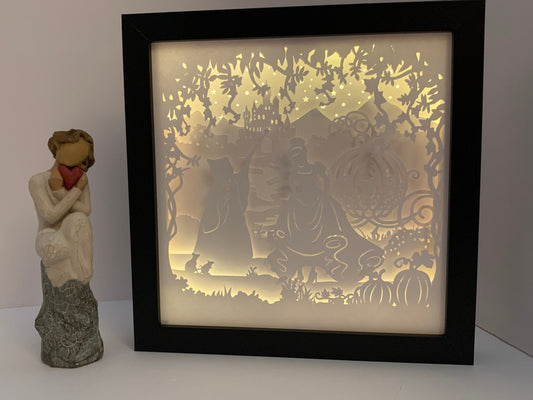 Cinderella Shadow Box: Fairy Godmother Night Light, Kids Room Decor