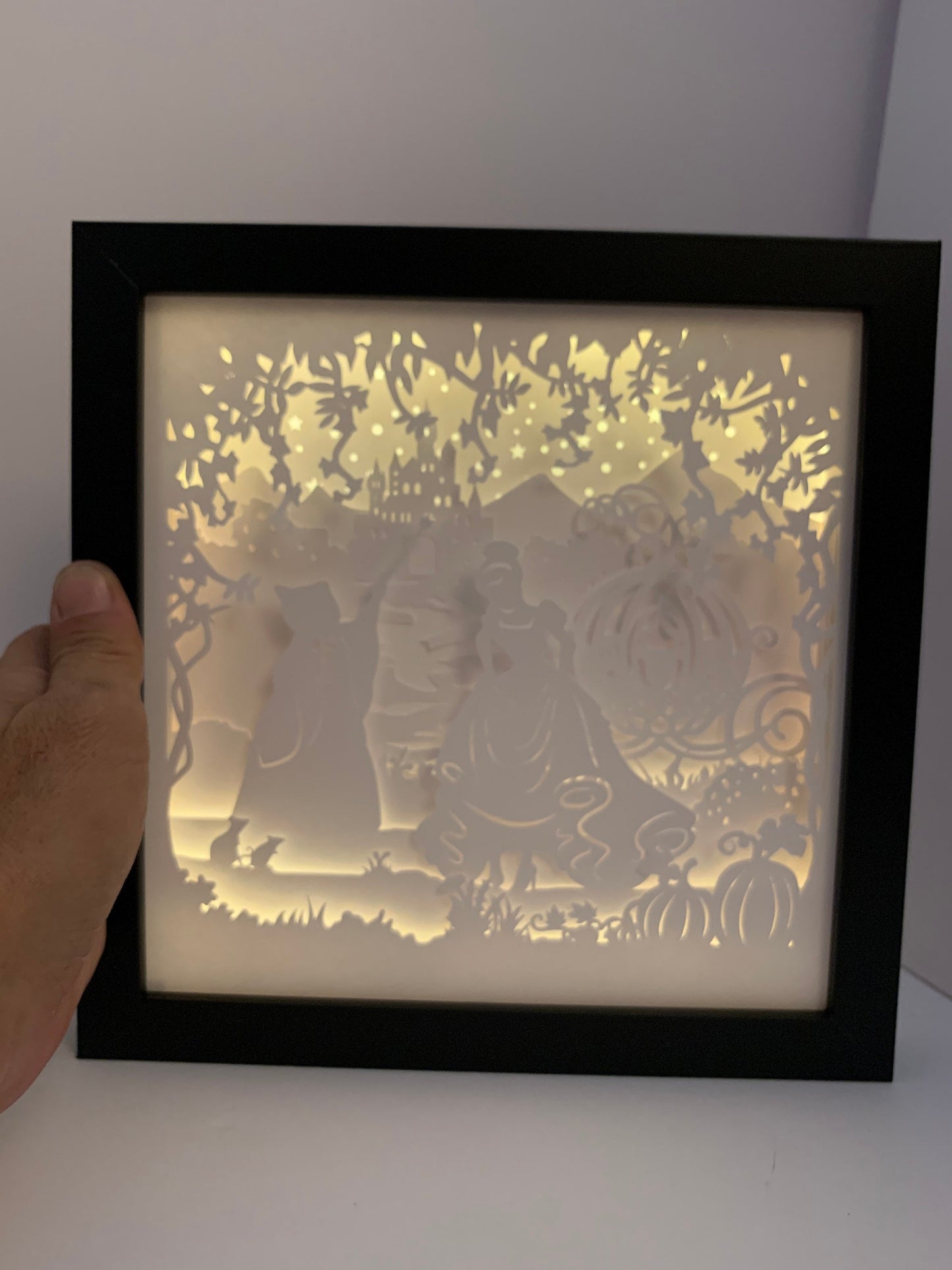 Cinderella Shadow Box: Fairy Godmother Night Light, Kids Room Decor