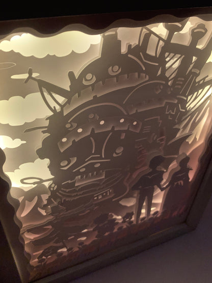 Howl’s Moving Castle, Anime Lightbox lamp, LED sign, wall/ shelf art decor, Studio Ghibli, Japanese Anime,