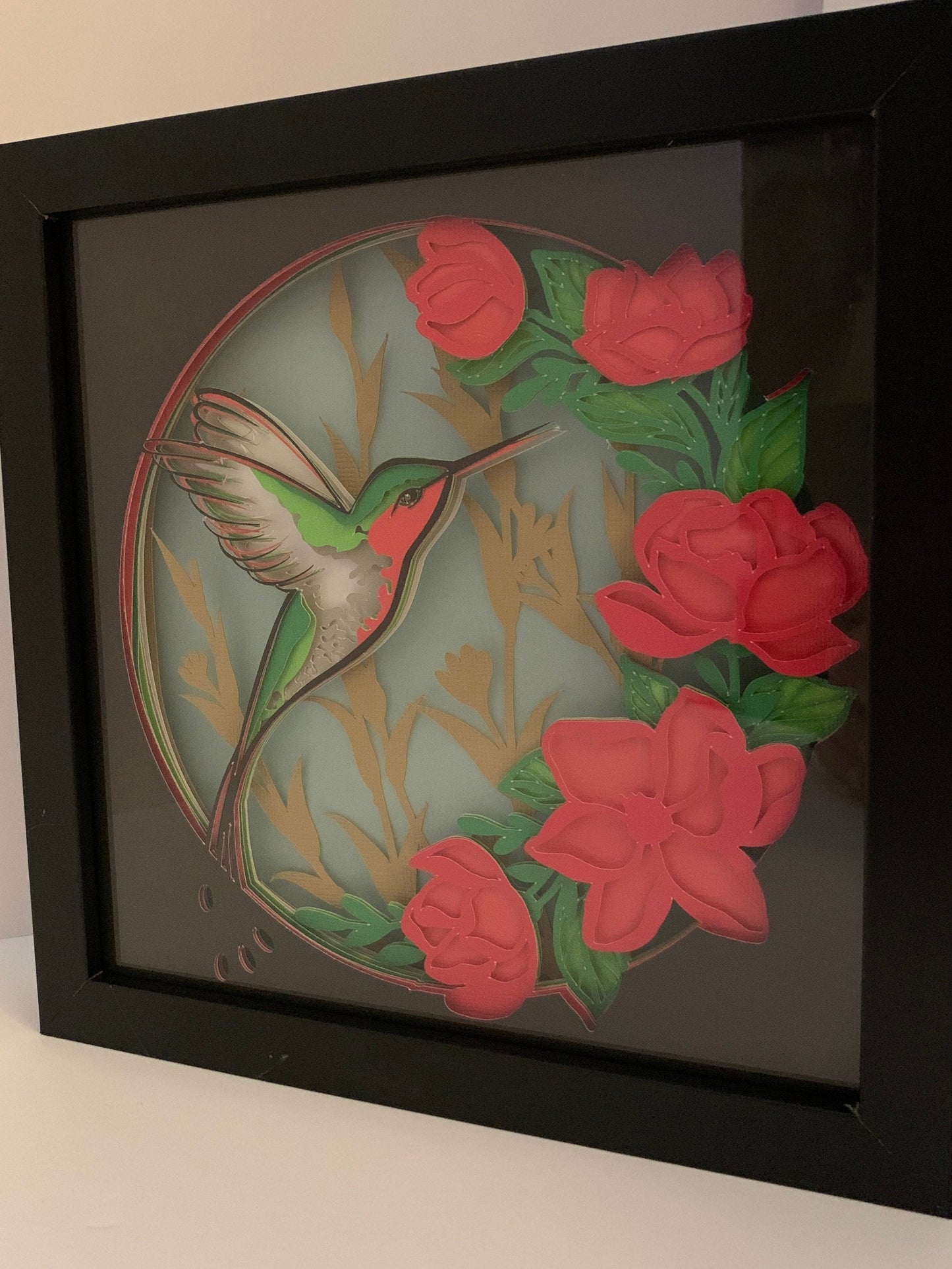 Hummingbird lightbox, light box, Decorative Lighted Shadow Box, Shadowbox Frame lamp, great birthday gift, gift for wife or girlfriend