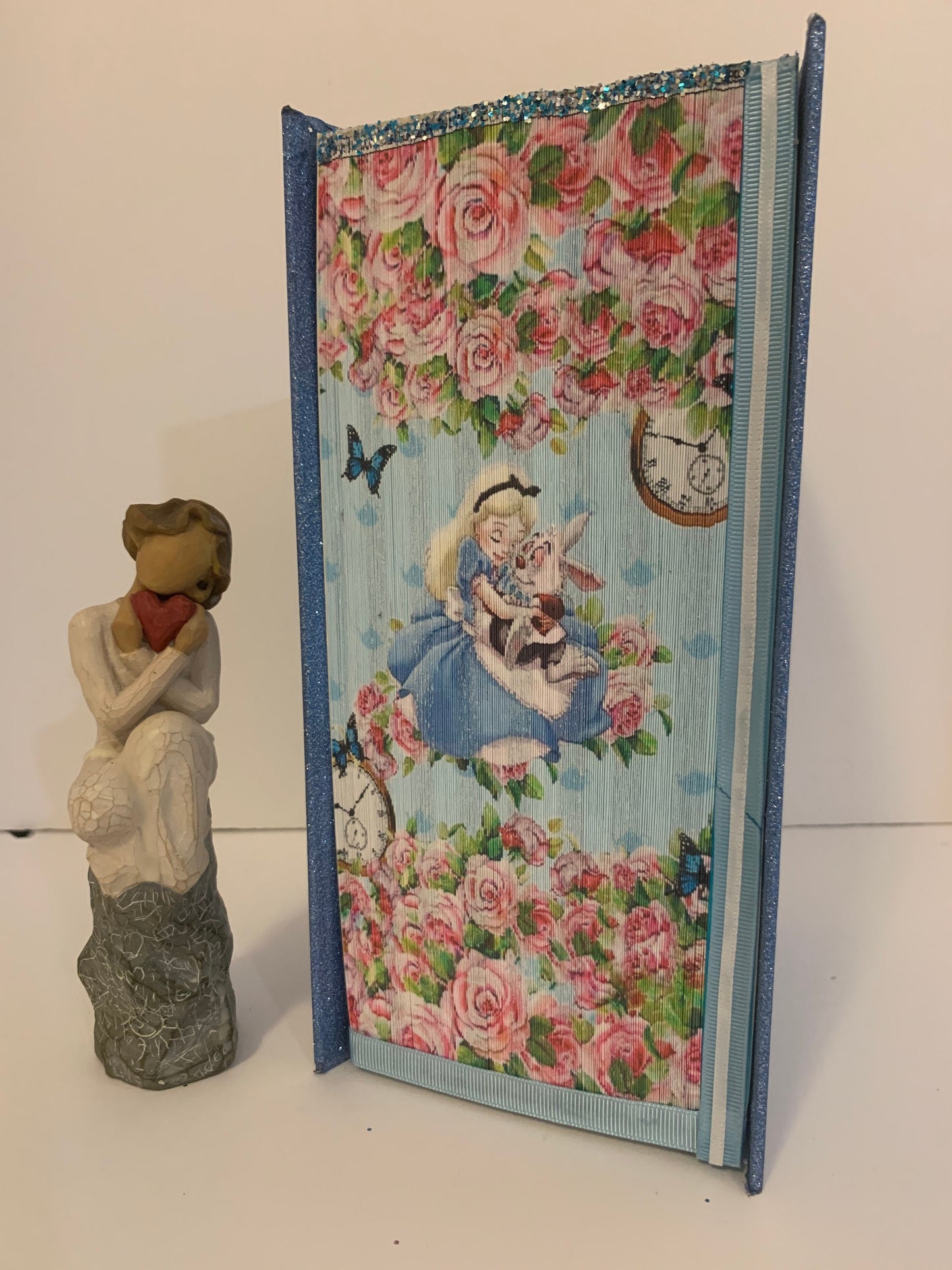 Alice in Wonderland Book Decor: Glitter Vinyl Decorative Book Fold