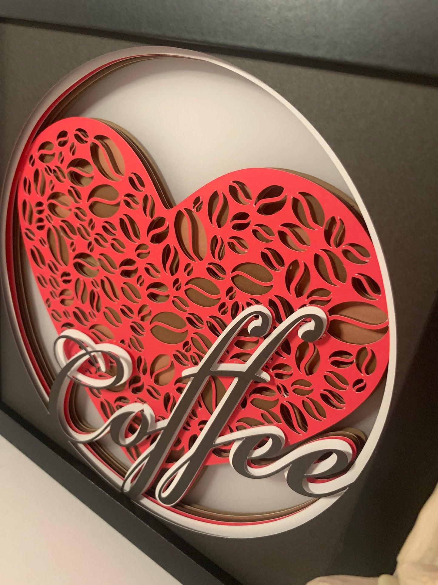 Lighted Coffee Sign: Handmade Shadow Box Decor