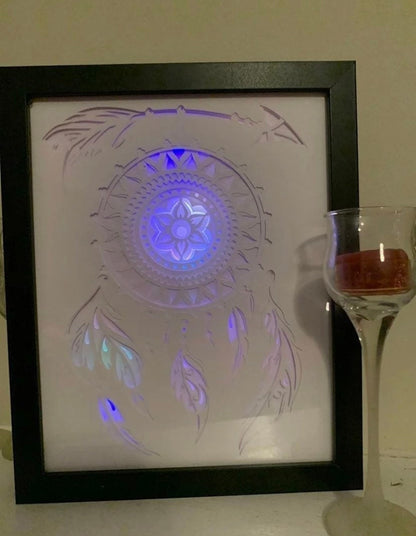 Dreamcatcher Light Box: LED Shadow Box Wall Art