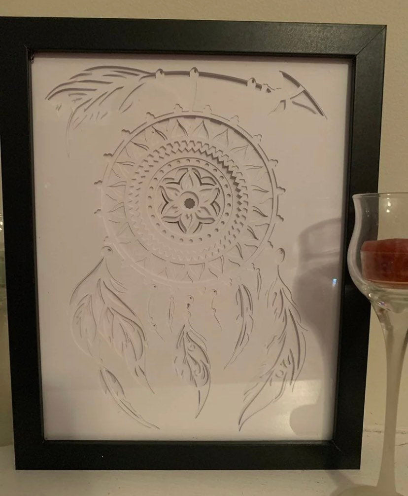 Dreamcatcher Light Box: LED Shadow Box Wall Art