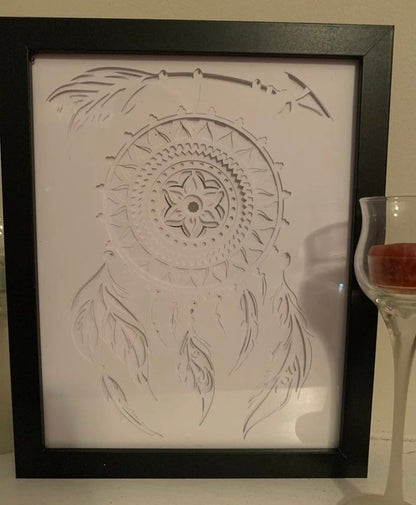 Dreamcatcher Light Box: LED Shadow Box Wall Art