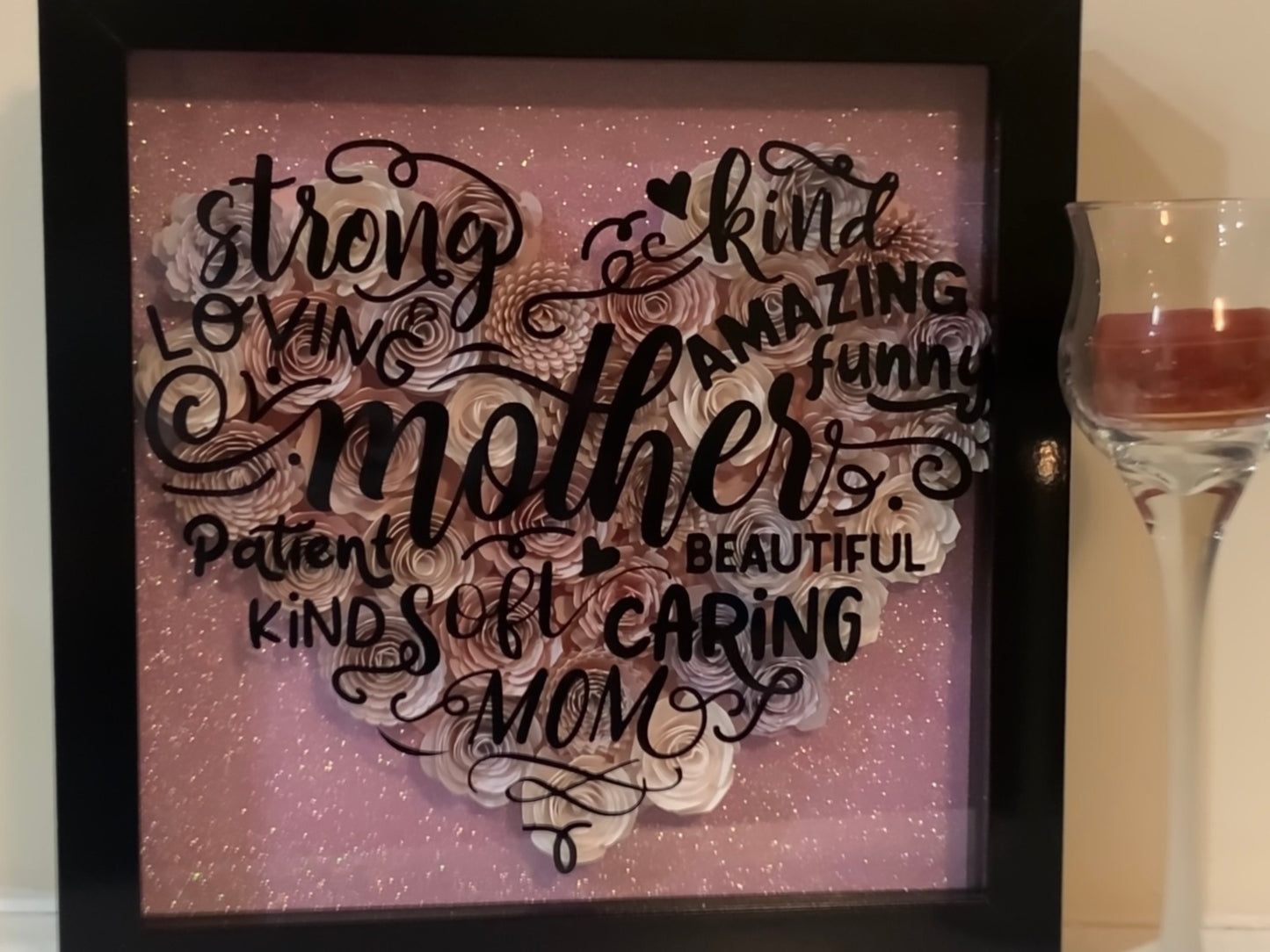 Flower Shadow Box: Personalized Mother/Grandma Gift