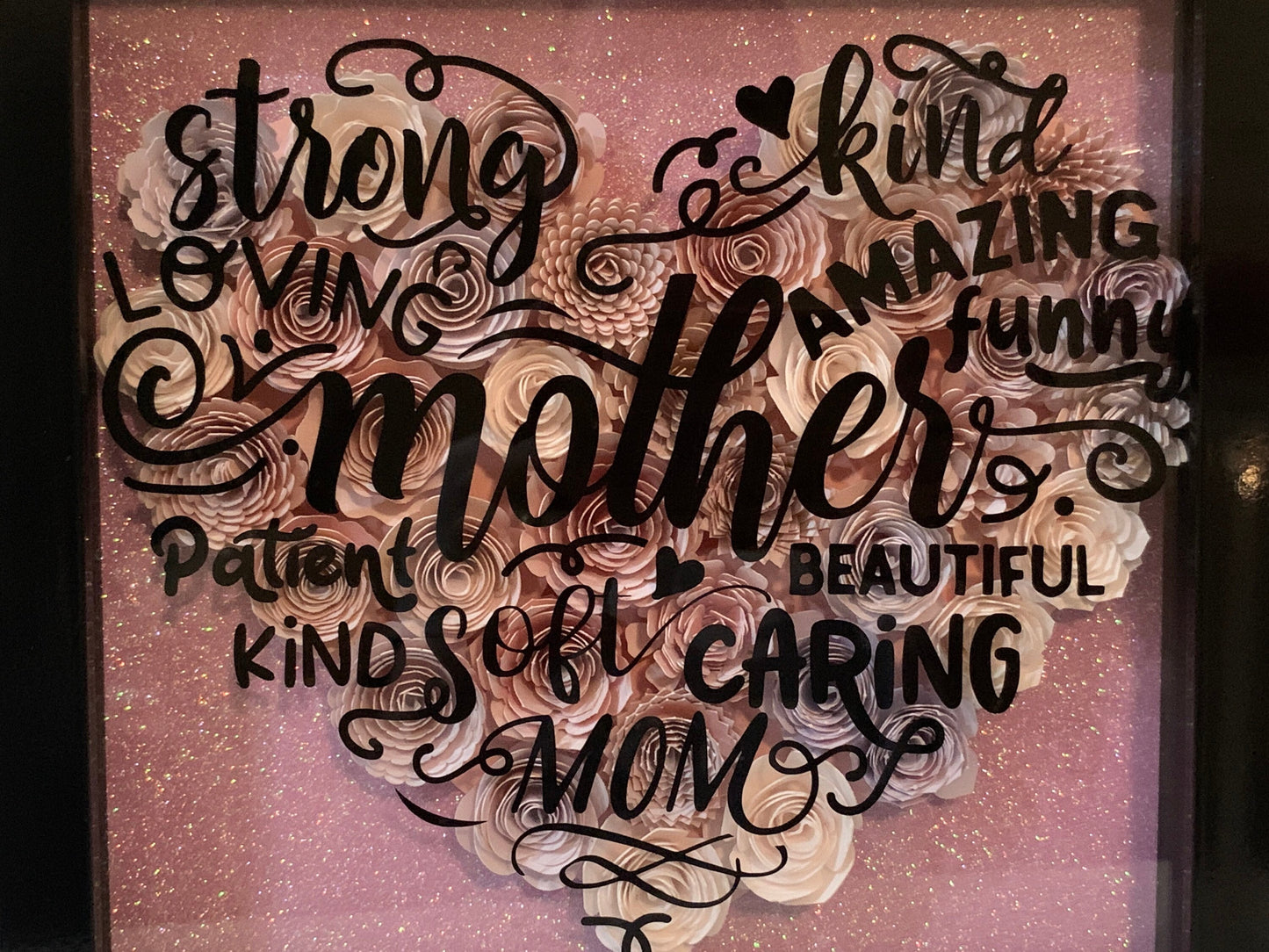 Flower Shadow Box: Personalized Mother/Grandma Gift