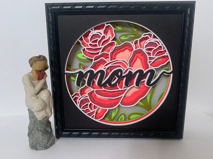 Mom frame, Mother Light lighted Shadow Box, Shadowbox Frame, Beautiful decor, unique gift for Mom Grandmom Sister Friend Daughter