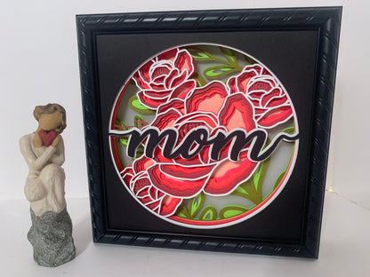 Mom frame, Mother Light lighted Shadow Box, Shadowbox Frame, Beautiful decor, unique gift for Mom Grandmom Sister Friend Daughter
